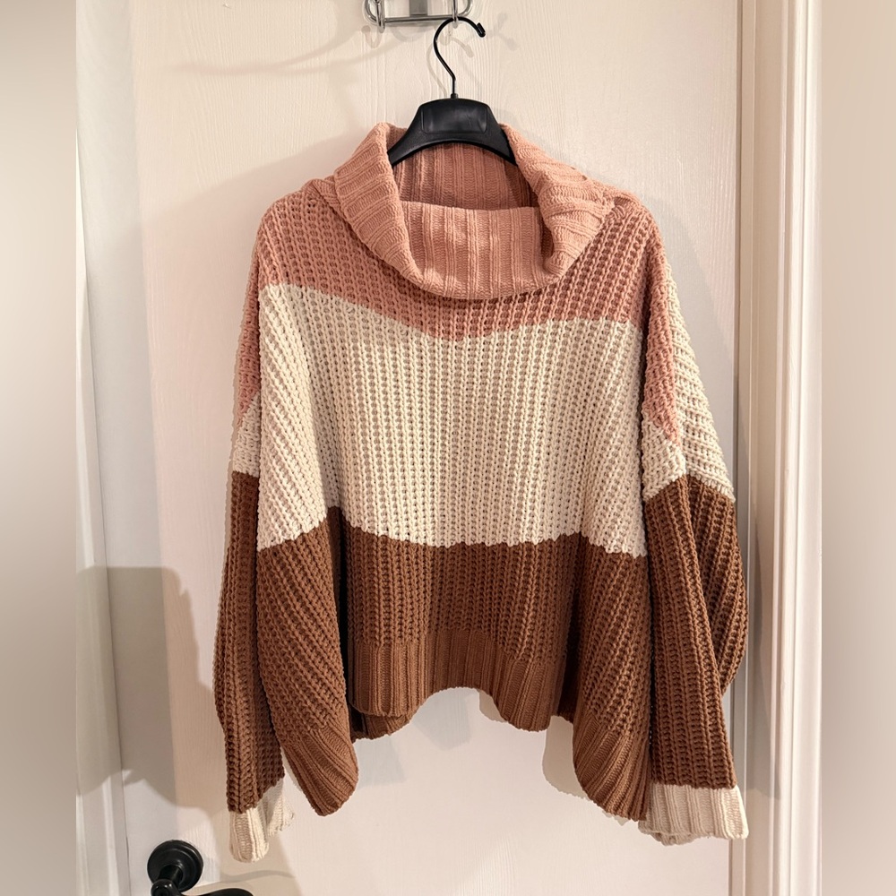 POL Multicolor Cowl Neck Sweater